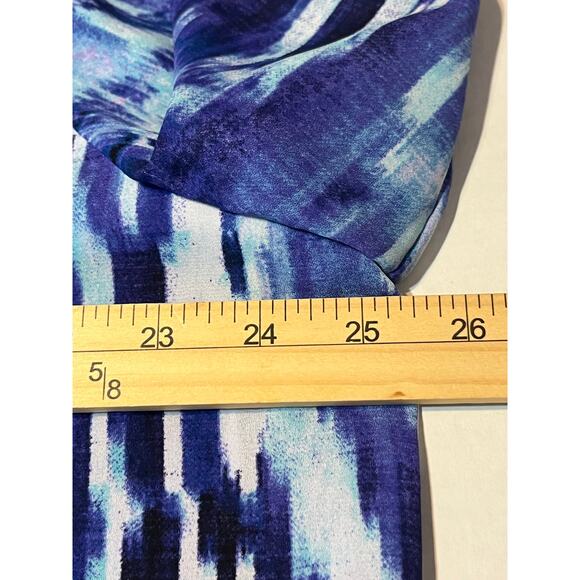 Chico's Women's Asymmetrical Overlay Tunic Top Floral Blue Sequins Size 3/XL/16 - Picture 11 of 16